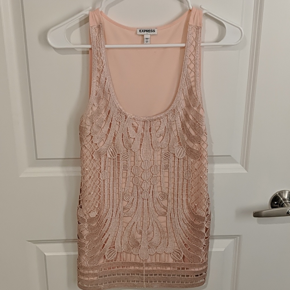 Light pink embroidered top